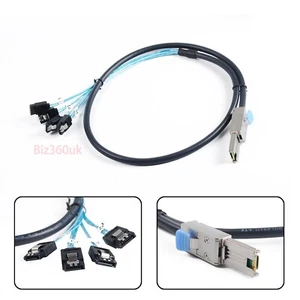 For 9201-16e Mini-SAS SFF-8088 26P to 4 X SATA 7Pin Forward Breakout Cable 1Mete - Picture 1 of 12
