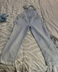 JORDACHE VINTAGE Youth Size Large 10-12 Blue Pin Stripe Casual Overalls C1 - Picture 1 of 2
