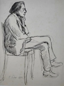 Kliefert-Gießen, Mathilde (1887Pries/Kiel–1978 Stralsund) Portrait - junger Mann - Bild 1 von 10