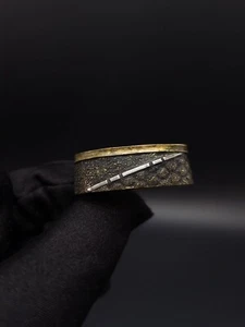 Japanese Sword Bamboo branches Single Fuchi for Katana, F121 Edo period Antique - Picture 1 of 10