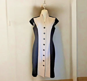 Vestido vaina ceñido al cuerpo sin mangas CALVIN KLEIN talla 2 adelgazante T29 - Imagen 1 de 8