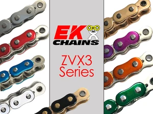 EK 520-ZVX3 Motorcycle Drive Chain (Specify Links and Color) Rivet Master Link - Picture 1 of 10
