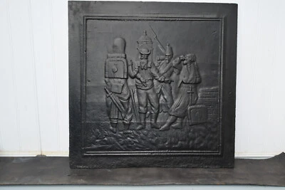 Plaque de cheminée française du XIXe siècle Napoléon III (soldats napoléoniens) - Photo 1/4