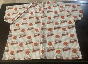 Cleveland Browns NFL Mens Medical Scrubs Size XL Color White & Orange Brand New! - Picture 1 of 3
