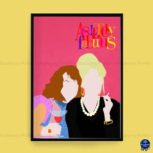 ABSOLUTELY FABULOUS Comedy Characters Minimalist Art Poster Print (3 Sizes) - Picture 1 of 6