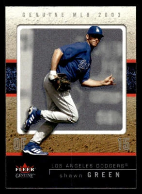 2003 Fleer Genuine #92 Shawn Green Card Los Angeles Dodgers - Image 1 of 2