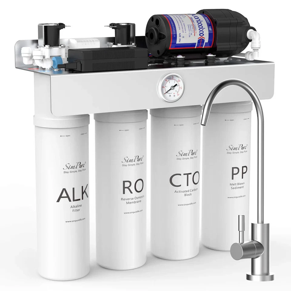SimPure T1-400ALK 8 Stage 400GPD Undersink Tankless RO System w/Remineralization - Image 1 of 4