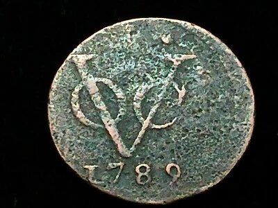 1789 Colonial VOC Duit de Cobre - Holanda, "Primer Penny de Nueva York" En Estuche Foto 1 de 4