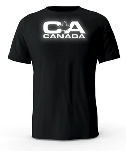 Camiseta negra con logotipo reflectante de Canadá CA - Imagen 1 de 3