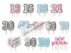 HAPPY BIRTHDAY GLITZ 13-60th CANDLES CAKE PARTY DECORATION,3 COLOURS - ALL AGES!