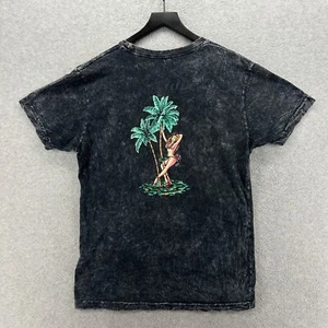 Lost T Shirt Adult Size Medium Gray Crinkle Wash Short Sleeve Island Beach Surf - Picture 1 of 9