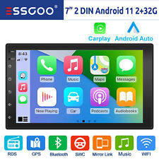 ESSGOO 7'' dupla 2 DIN Bluetooth autós sztereó műholdas navigációval Carplay Android 11 RDS
