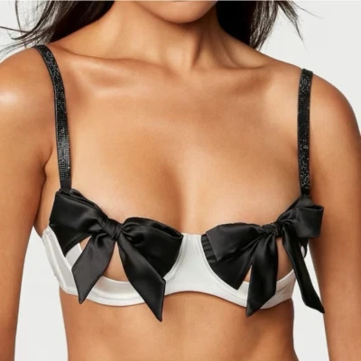 NWT Victoria's Secret Dream Angels Wicked Unlined Boho Bow Bra Medium DD - Image 1 of 2