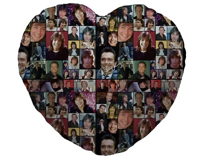 Colour David Cassidy Fan Montage Design Heart Shaped Cushion Valentines Day - Image 1 of 2