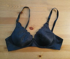 Vintage Bestform Bra Size 34B 875095 Sexy Black Embroidered Floral *Small Damage - Picture 1 of 20