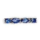 Heated Oval Blue Sapphire 5x3mm Gemstone 925 Sterling Silver Jewelry Ring Sz 8