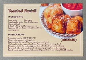 New Postcard 4x6 Missouri Toasted Ravioli 50 States Famous Recipe Series - Picture 1 of 2