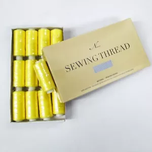 Perial Co Yellow Polyester Sewing Thread Pack of 12 for Sewing - Picture 1 of 3