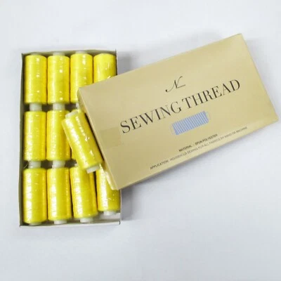 Perial Co Yellow Polyester Sewing Thread Pack of 12 for Sewing  - Image 1 of 3