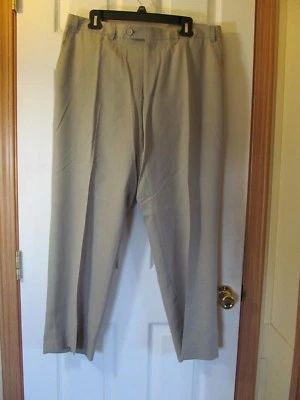 NWT IZOD REGULAR FIT FLAT FRONT TAN DRESS PANTS size W 36 L29 Tan linen look - Image 1 of 4
