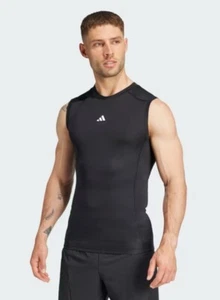 Adidas Men’s TECHFIT COMPRESSION TRAINING TEE In Black Size XL New JE6694 - Picture 1 of 5