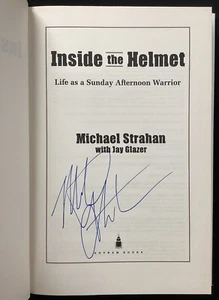 Michael Strahan Signed Book Inside The Helmet HCB Football Giants Auto HOF JSA - Picture 1 of 4
