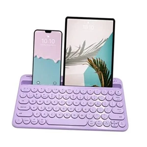  Small Wireless Bluetooth Keyboard for Tablet and Phone, iPad, iPhone, Purple - Picture 1 of 7