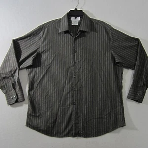Concepts Shirt Mens 17.5-34/35 Brown Green Gray Button Up Long Sleeve Casual - Picture 1 of 12