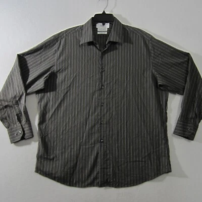 Concepts Shirt Mens 17.5-34/35 Brown Green Gray Button Up Long Sleeve Casual - Image 1 of 4
