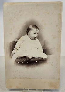 Antique 1887 Large Victorian BABY BOY - MARK SMITH Photo Cabinet Card - Picture 1 of 2