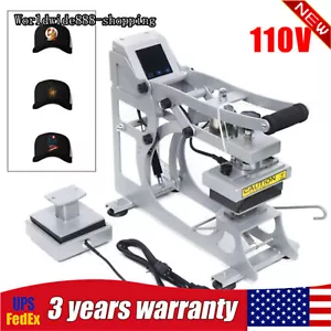 12*12cm Halbautomatische Hutpresse Hitze Maschine Klappschale für Baseballmütze Drucker 550W - Bild 1 von 12