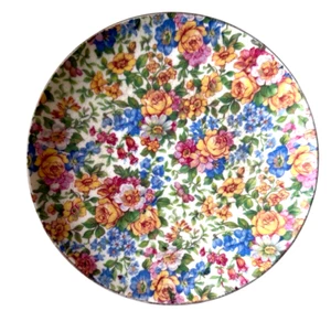 Erphila Windsor Chintz Obstteller mit Untertasse E&R Tschechien Vintage - Bild 1 von 4