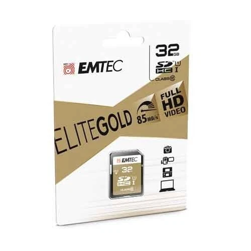 Emtec Dexxxon Elite Gold SDHC 32GB Class 10 Memory Card 85 MB/s Full HD Video - Image 1 of 1