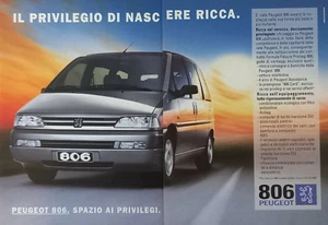 Pubblicità Advertising Werbung Italian Clipping 1995 PEUGEOT 806 AUTO MACCHINA. - Imagen 1 de 3