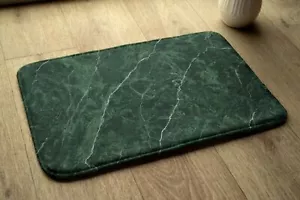 Non-Slip Bathroom Soft Rug Absorbent Bath Mat - 75x45 cm - Green marble - Picture 1 of 7