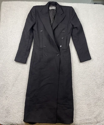 VTG Dolce & Gabbana BASIC Coat Women 42 Black Double-Breasted Long Wool Overcoat - Image 1 of 4