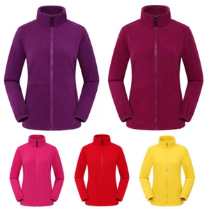 Women Fleece Jacket Full Zip Up Warm Micro Fleece Anti Pill Top Cardigan Jacke ↲ - Picture 1 of 25