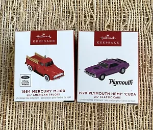 Hallmark Keepsake Miniature Ornaments LIL' AMERICAN Cars TRUCK & Plymouth Lot 2 - Picture 1 of 2