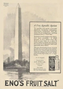 1920 advertisement J. C. ENO'S FRUIT SALT Washington Monument LONDON ENGLAND - Picture 1 of 1