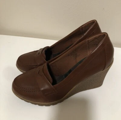 Mocasines Route 66 para mujer 7 Edaline con cuña de cuero sintético de colección Y2K colegiala Foto 1 de 4