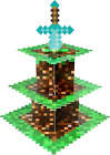 Pixel Game Style Cupcake Holder, 3-Tier Cardboard Cupcake Stand, Dessert Tower D
