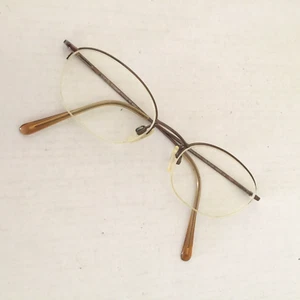CHARMANT US 8130 Eyeglasses oval half rim brown Titanium Frames Made in Japan - Picture 1 of 5