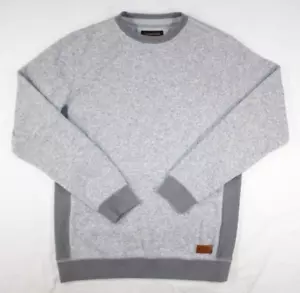 Quiksilver Keller Sweatshirt Sweater Men's L Jumper Crew Neck Knit Heather Gray - Picture 1 of 10