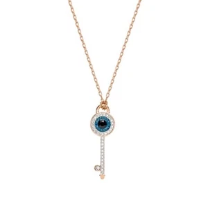 ZARD Women Evil Eye Key Pendant Necklace with Crystal Accent Rose-Gold Tone - Picture 1 of 5