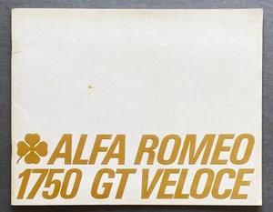 vintage Alfa Romeo 1750 GT Veloce 24 pages brochure car 1969 catalogue folder - Picture 1 of 13