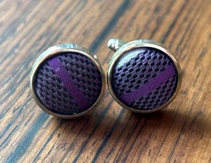 Gemelos vintage de tela morada años 90 - Gemelos de lana natural lila - Imagen 1 de 4