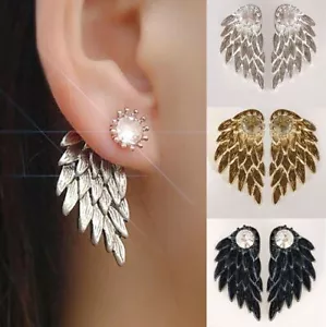 Stud Angel Rhinestone Gothic Earrings Gifts Cool Jewelry Hot Alloy Women - Picture 1 of 6