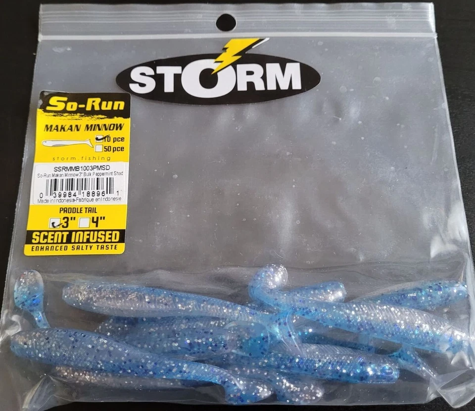 STORM SO-RUN Makan Minnow P köder 7,5cm 3,5g 10pc gummiköder fish lure kummilant - Bild 1 von 1