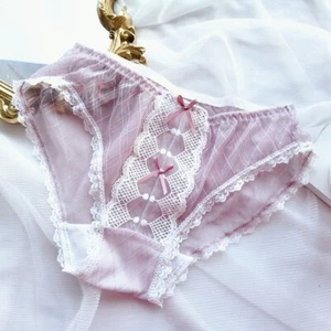 Women Lace Underwear Plus Size Thin Transparent Briefs High Waist Undies new - Picture 1 of 17