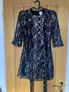 The Vampire's Wife x H&M Silver Lace Mini Dress Size 12 - Picture 1 of 9